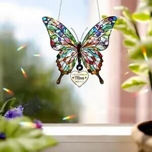 Holographic Butterfly Suncatcher: Memorial Gift for Mom 1941-2025